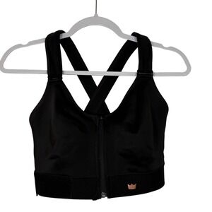 Shefit Flex Sports Bra Black Rose Gold Marble Size 2Luxe Medium-Impact Zip Front